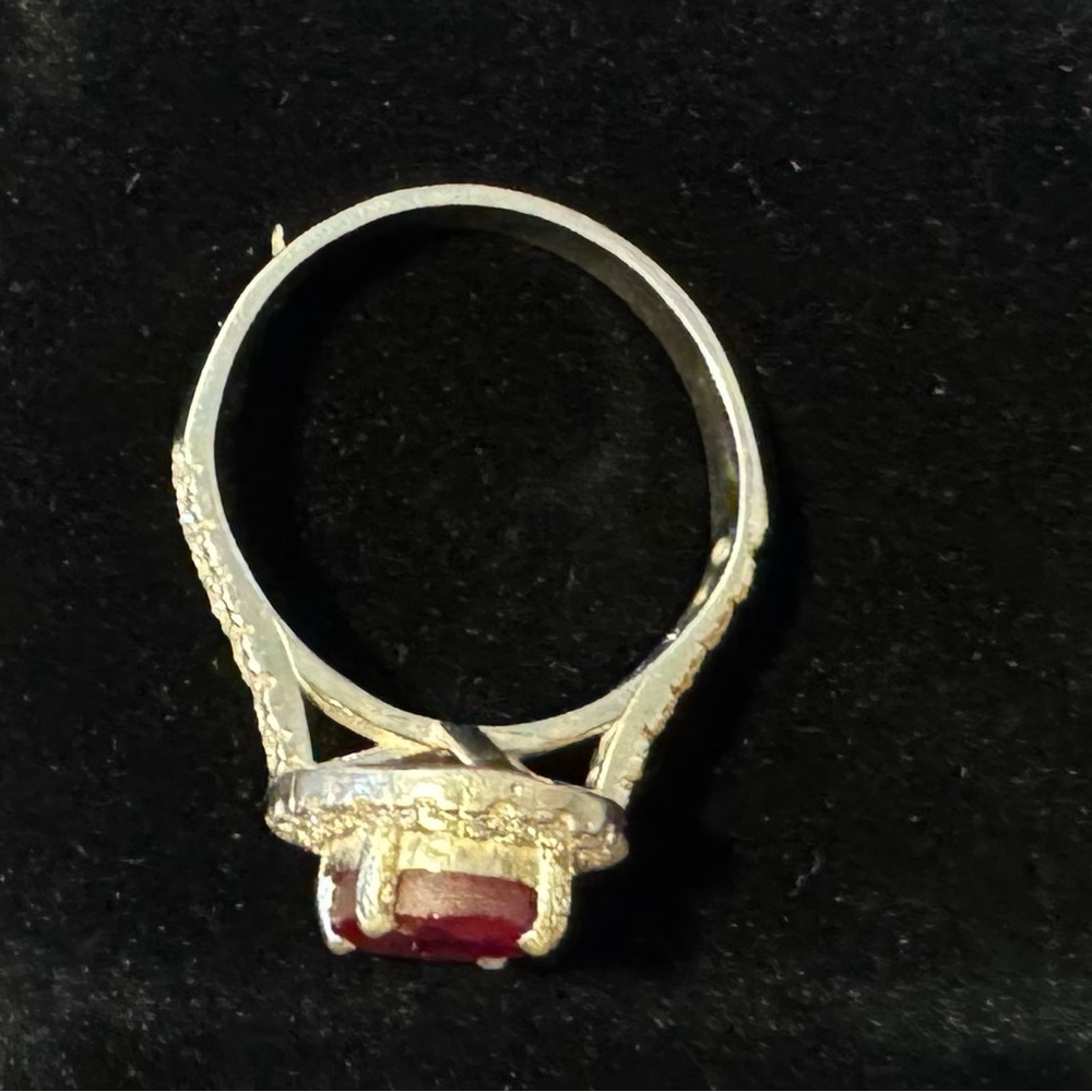 Ruby Silver Ring - image 2